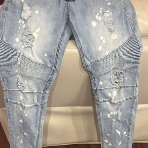 KDNK Distressed Light Blue Jeans